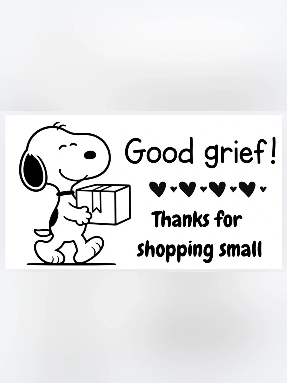 Handmade 50 Count Snoopy Peanuts Thank You Sticker
